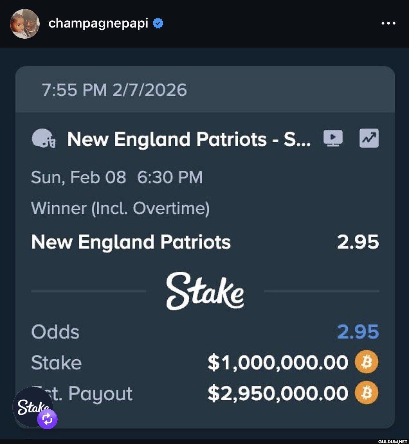 Drake'in Patriots'ın Süper...