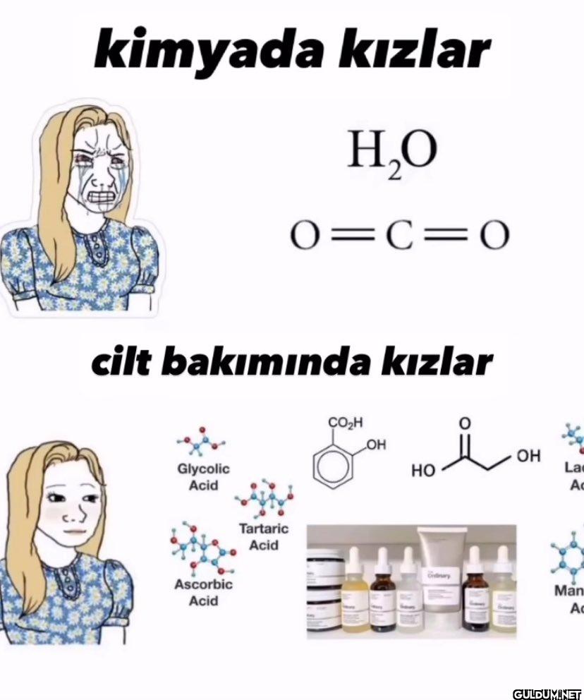 kimyada kızlar H₂O 0 C=0...