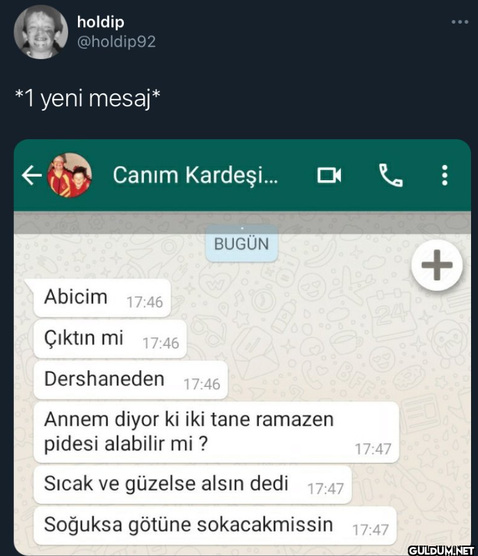 1 yeni mesaj Canım...