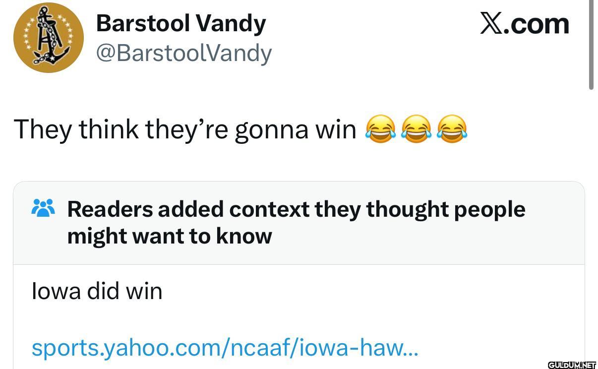 They think they're gonna...