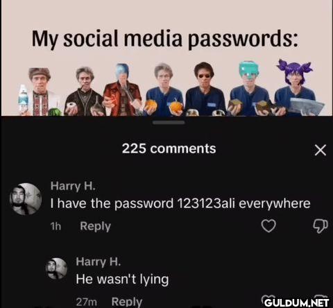 My social media passwords...