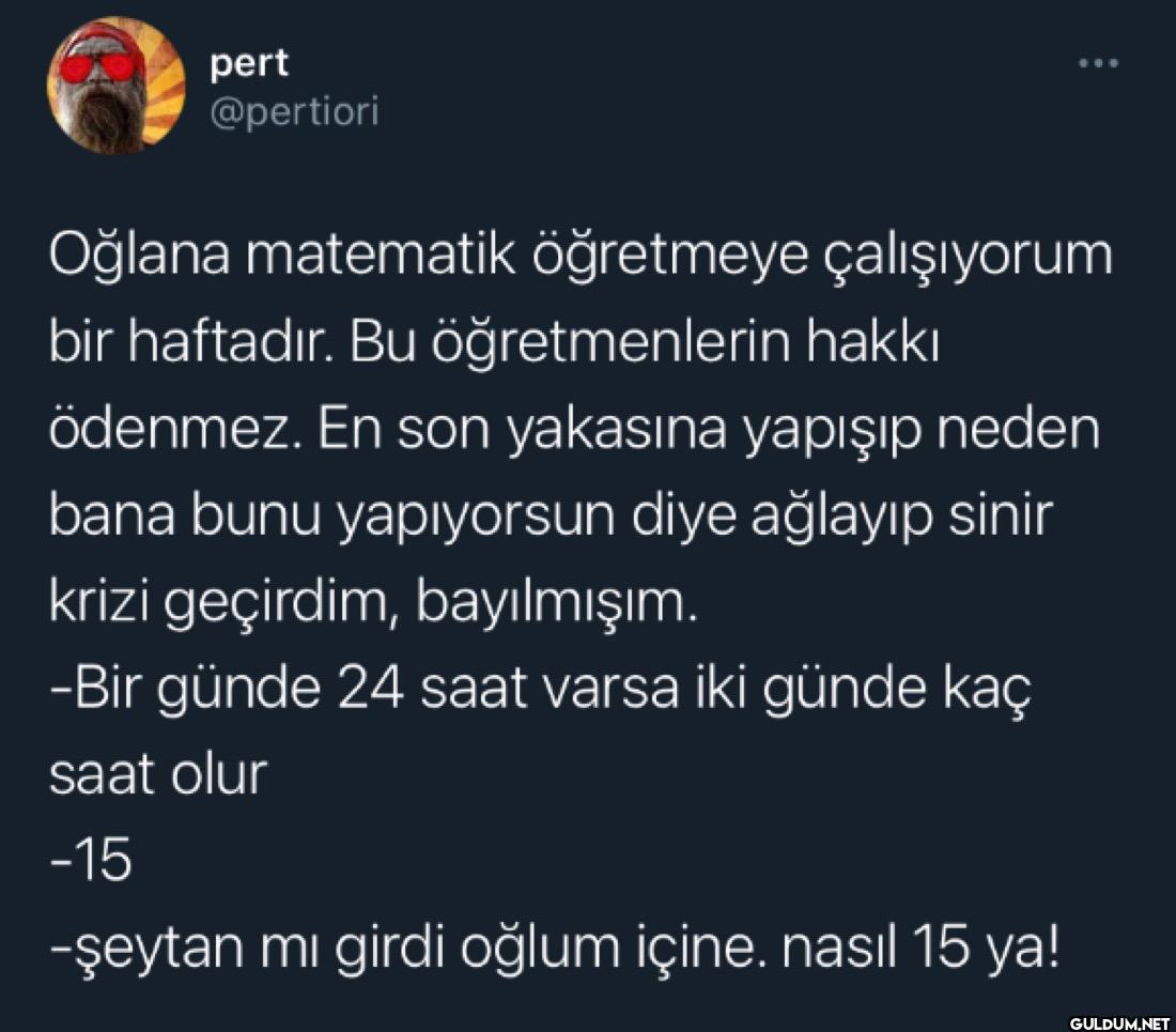 Oğlana matematik öğretmeye...