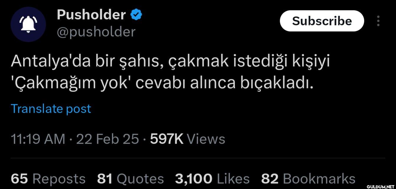 Antalya'da bir şahıs,...