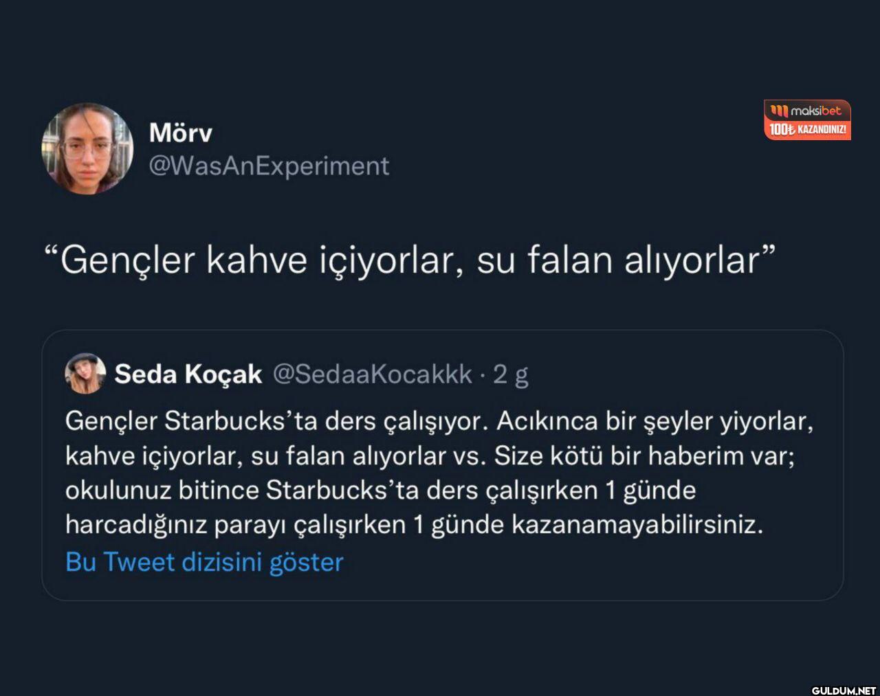 "Gençler kahve içiyorlar,...