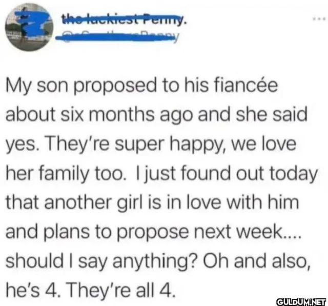 My son proposed to his...