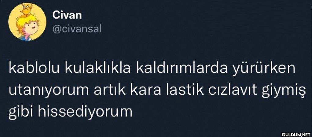 kablolu kulaklıkla...